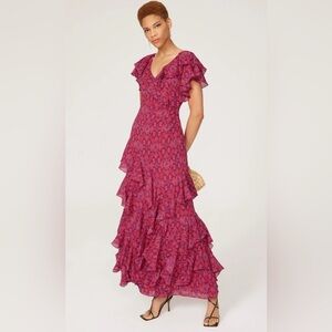 Ralph Lauren Fuschia Brahima Gown - Size 10